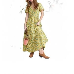 NEW BROOKS AVENUE poppy deep v maxi dress in lady di